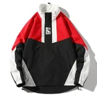 Куртка мужская в стиле хип-хоп, уличная одежда в стиле ретро, пэчворк, ветровка в стиле колор-блок, оверсайз, тренировочная куртка с карманами, осень