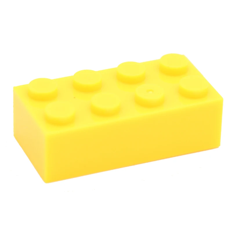 Moc креативный Кирпич 2x4 3001 основы, Обучающие Классические строительные блоки, объемные наборы, совместимые сборные частицы, игрушки для детей - Цвет: bright yellow