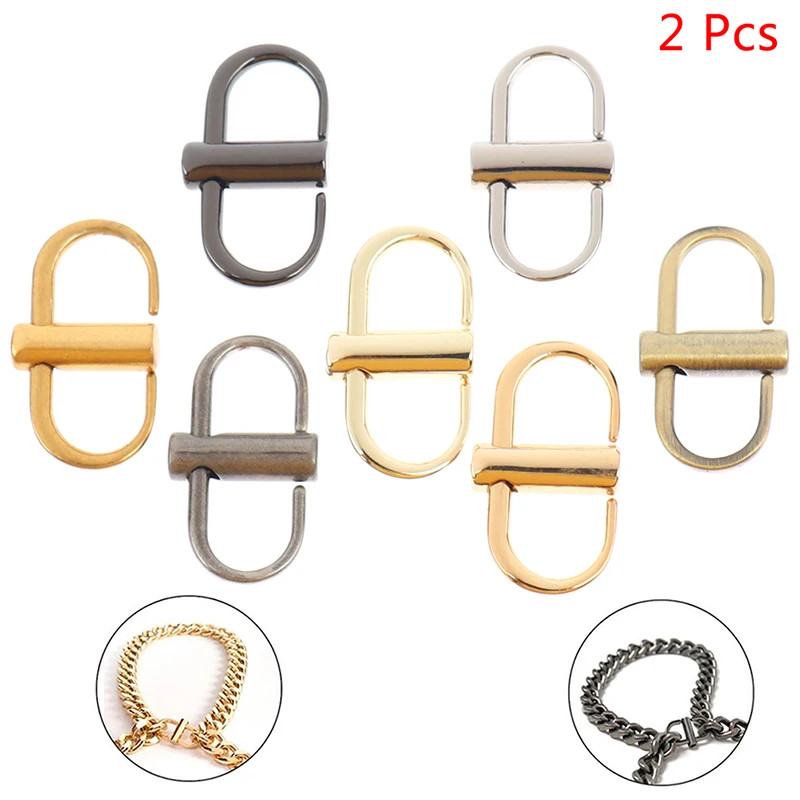 

2Pcs Adjustable Metal Buckle Clip Handbag Chain Strap Length Shorten Bag Accessories Wholesale 7 Colors