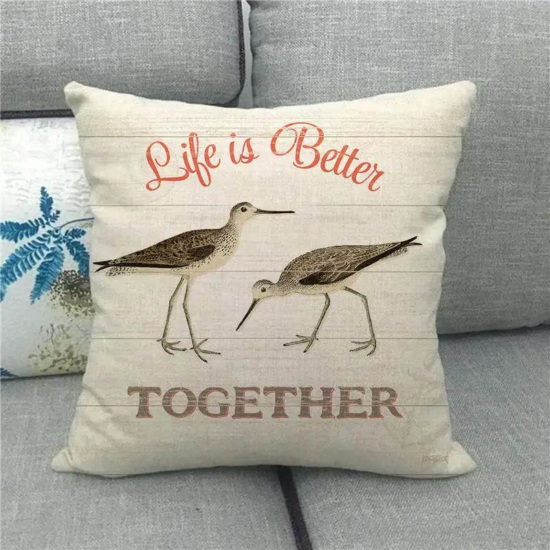 45 см * летний дизайн морской жизни наволочка для подушки из льна/хлопка дивана