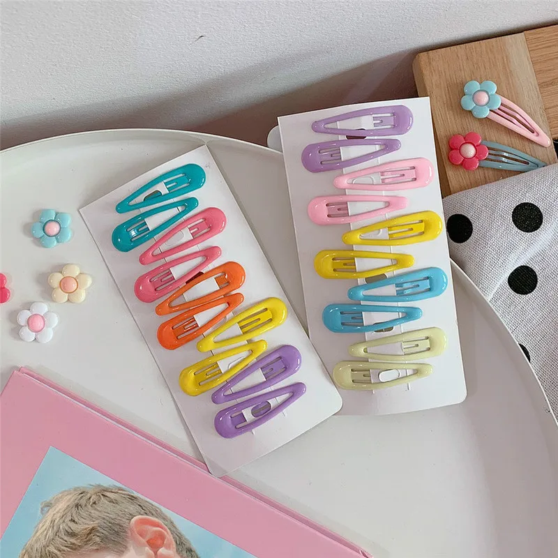 10 шт. заколка для волос карамельный цвет капля BB клип макароны Конфеты цветная