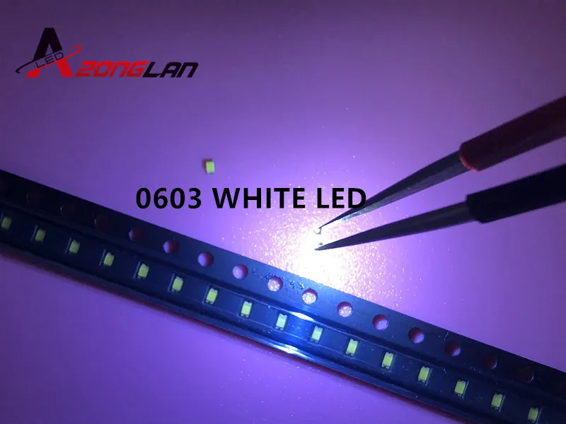1000 шт./лот маленькие белые лампочки 0603 SMD LED светоизлучающие диоды Бесплатная