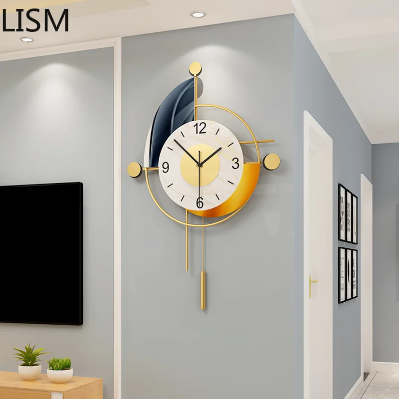 

Wall Clock Luxury Smart Living Room Bedroom Modern Design Clocks Nordic Uartz Silent Pendulum Art Colorful Horloge Wall Watch