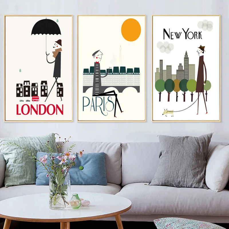 Hd Печать на холсте художественная живопись Нью Йорк Париж Лондон винтажные