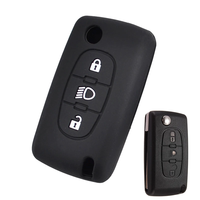 Для Citroen C2 C3 C4 Picasso Xsara C5 C6 C8 Складной ключ 3 кнопки силикона автомобиля