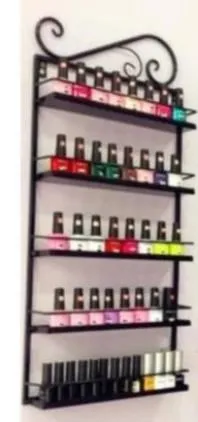 

3Pcs/Set 5 Layer Iron Nail Polish Shelf Black Nail Shop Exhibition Shelf Nail Polish Display Wall Rack Makeup Organizer