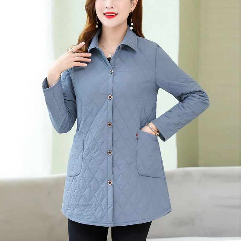 Осенняя Женская куртка тонкого размера плюс средней длины пальто 2020 новая зимняя
