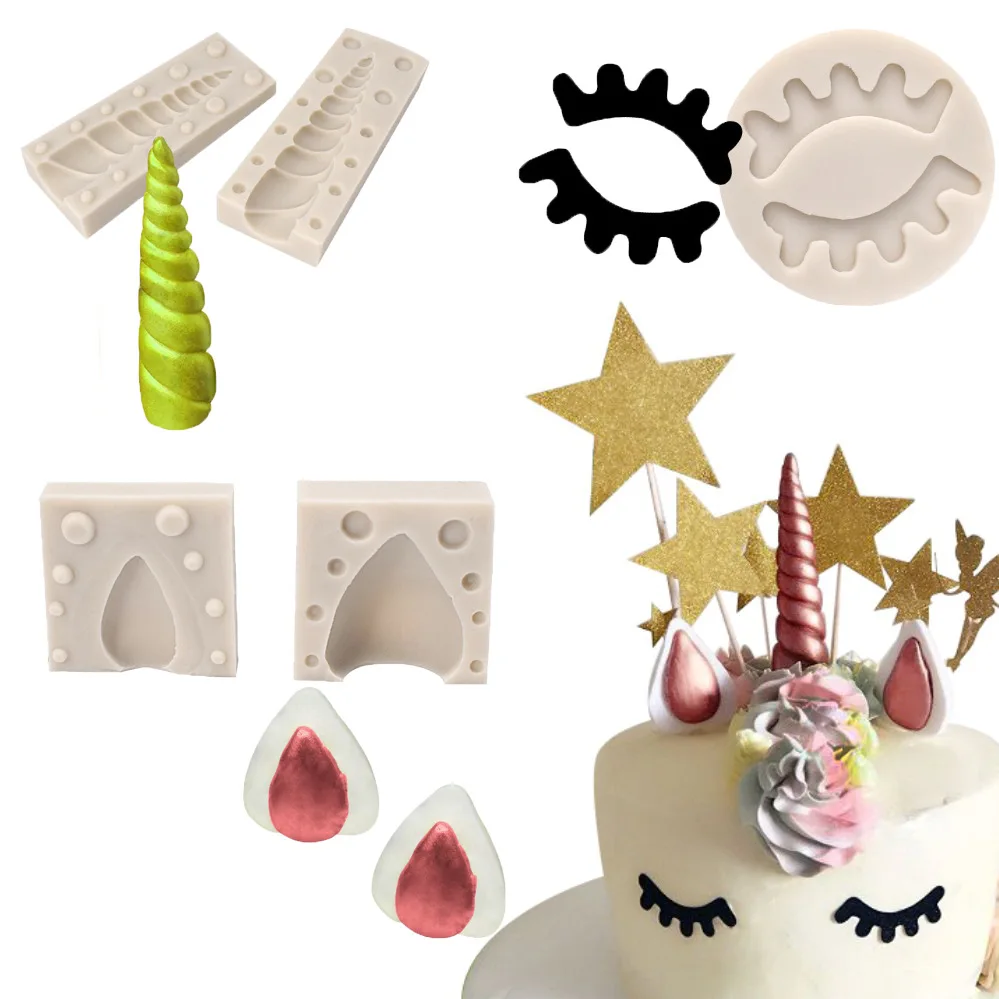 Силиконовая форма для единорога/ушей/глаз 1 шт./2 шт. украшения торта Форма
