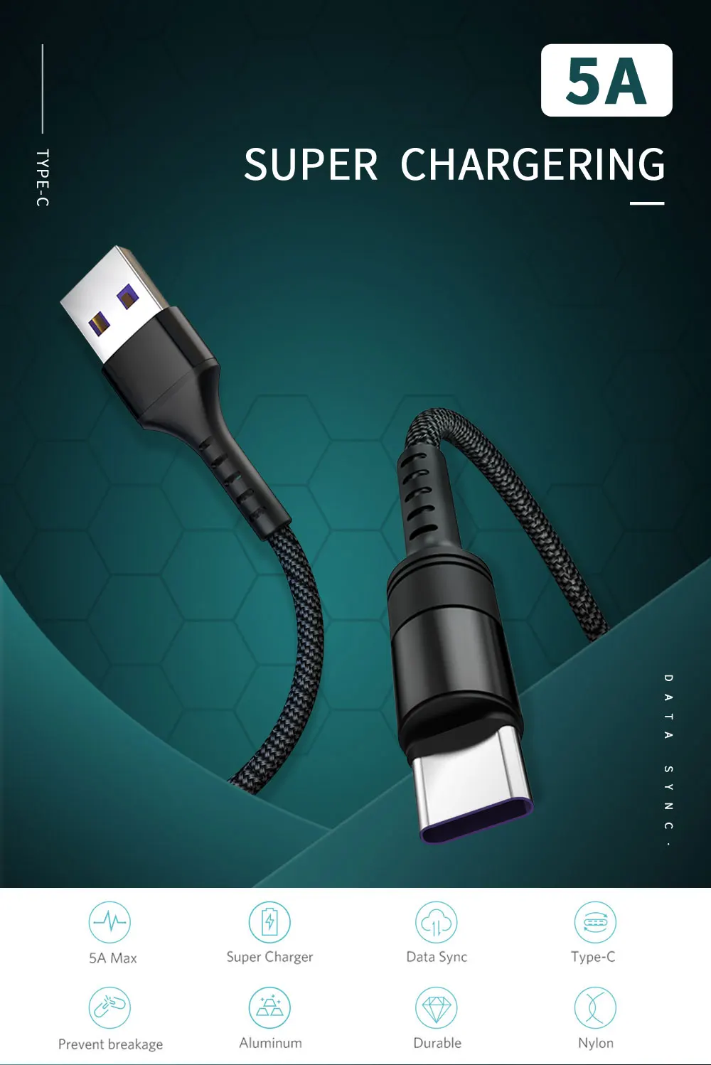 Кабель usb type-C для huawei mate 30 P30 P20 Pro Lite 5A шнур для быстрой зарядки samsung Xiaomi Redmi Note 7 USBC кабель type-C
