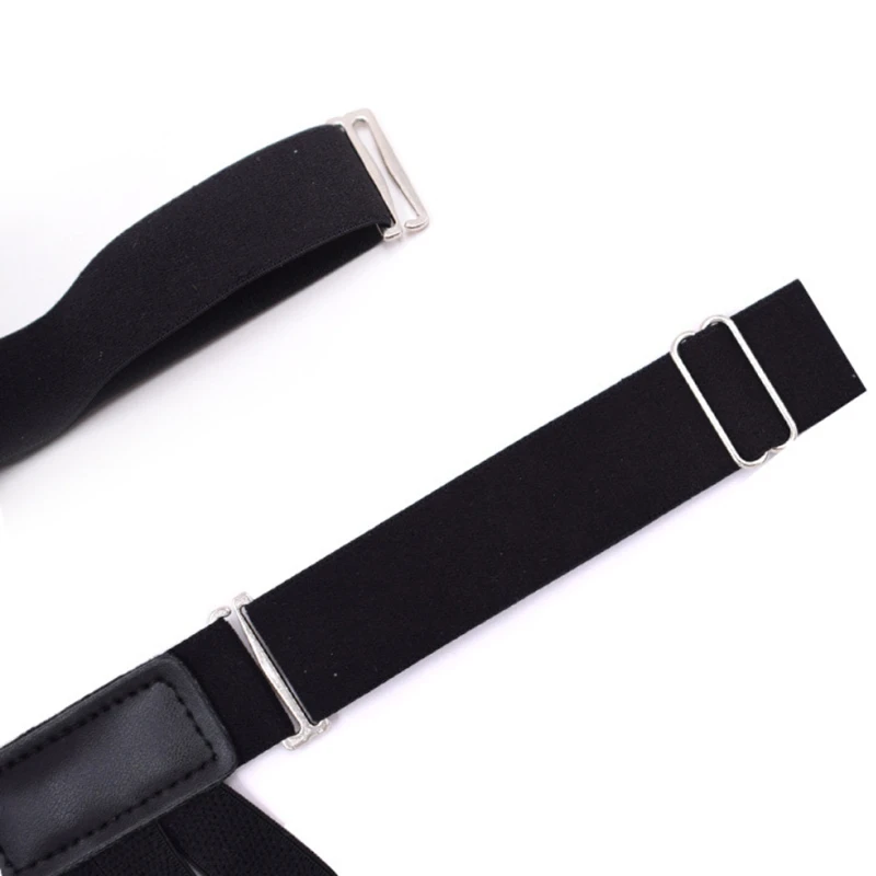 

2Pcs/Set Elastic Leg Suspenders Shirt Stays Holder Straps Metal Locking Clamps
