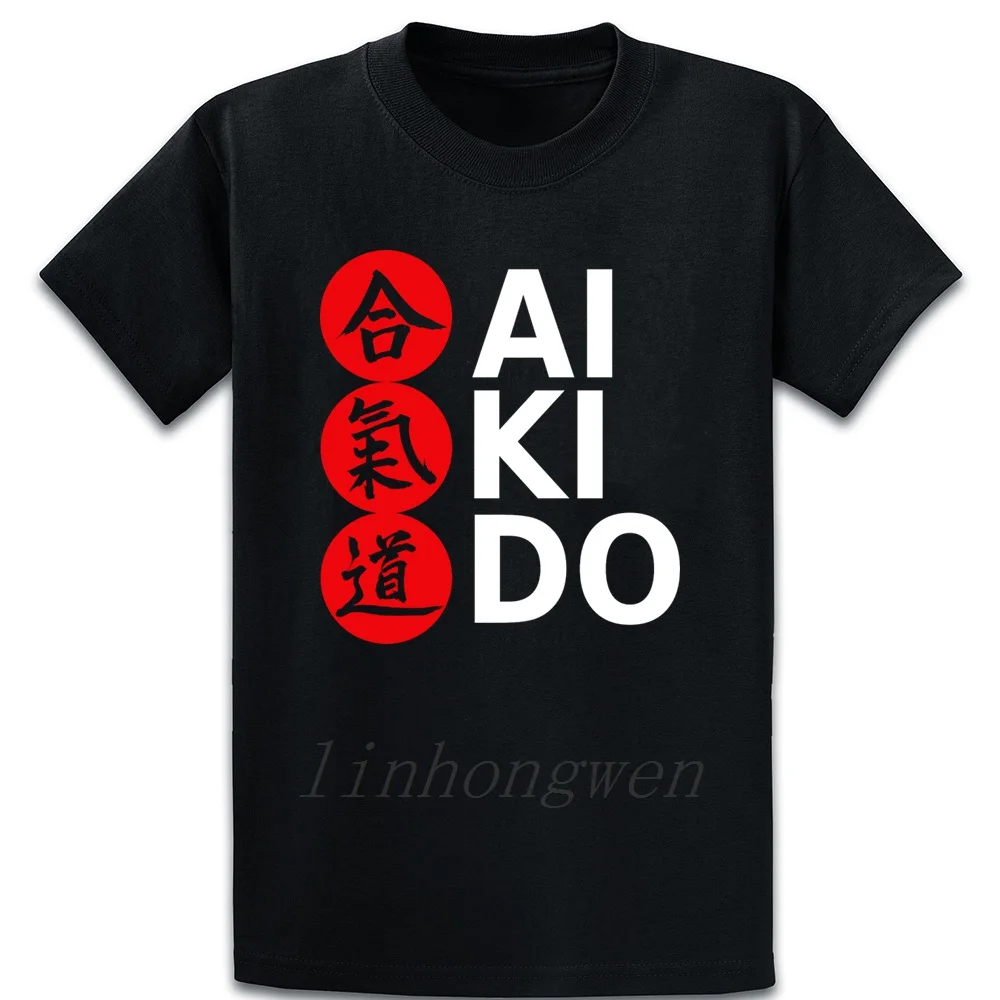 Футболка Aikido с японскими персонажами из боевых искусств и каллиграфии базовая