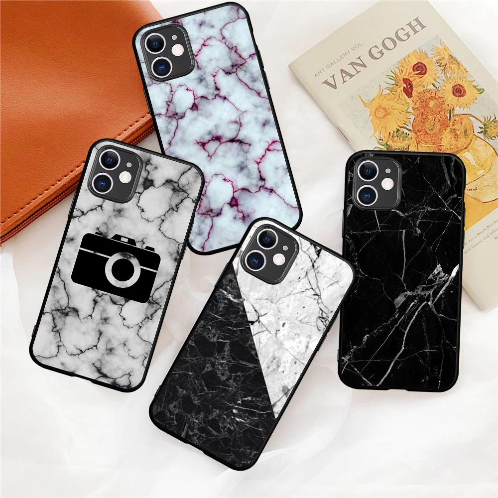 

Fashion Marble Crack Matte Etui Phone Case for IPhone 12 Mini 5 6 6S 7 8 SE Plus X XS XR 11 Pro Max Coque Funda Silicone Cover