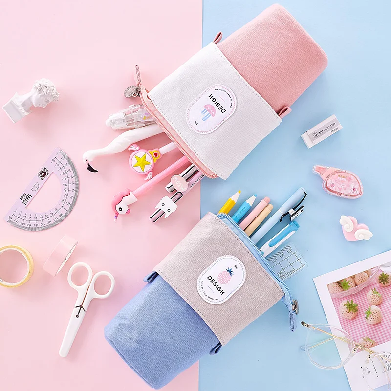 1 шт. Kawaii Новинка пенал с героями мультфильмов Телескопический переменный пенал для карандашей Школьный Пенал подарок для девочек мальчиков Студенческие канцелярские принадлежности