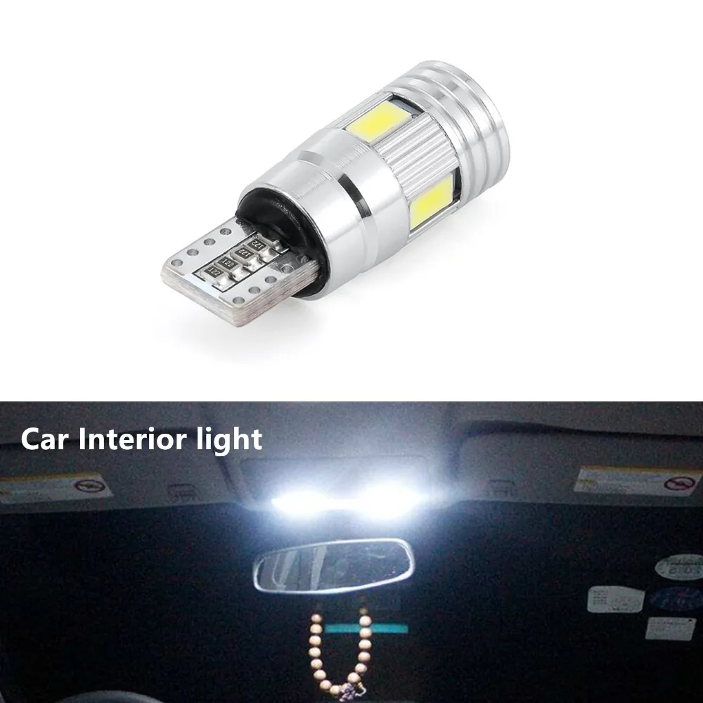 2 шт. T10 W5W 194 5630 Светодиодный автомобильные лампы 6 SMD HID CANBUS безотказный автомобильный боковой светильник на танкетке, светильник для номерного знака, потолочный светильник