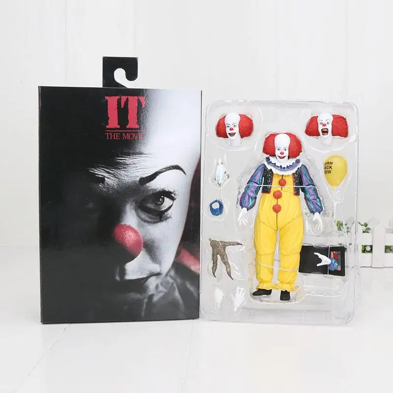 wallet in box 18 см NECA Pennywise 1990 Стивен Кинг это Pennywise Джокер клоун neca Хищник Джокер фигурка игрушки куклы - Цвет: wallet in box