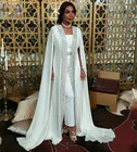 Женское вечернее платье Caftan Abaya, белые африканские платья для выпускного вечера из двух частей с блестками, 2019