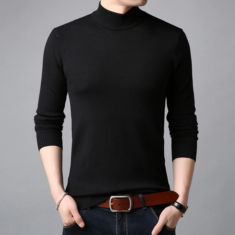 Мужские кашмирские плавки, полный Mouw Pull color Trui, мужские топы, мужские свитера, мужские одноцветные Повседневные свитера с круглым вырезом, мужские тонкие - Цвет: black