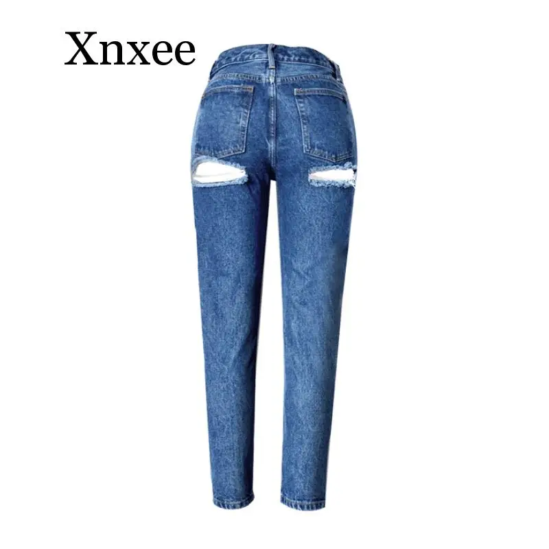 Ass Hole Butt Ripped Jeans For Women Butt Lift Highwaist Jeans Woman Mom Oversized Jeans  Skinny High Waisted Jeans