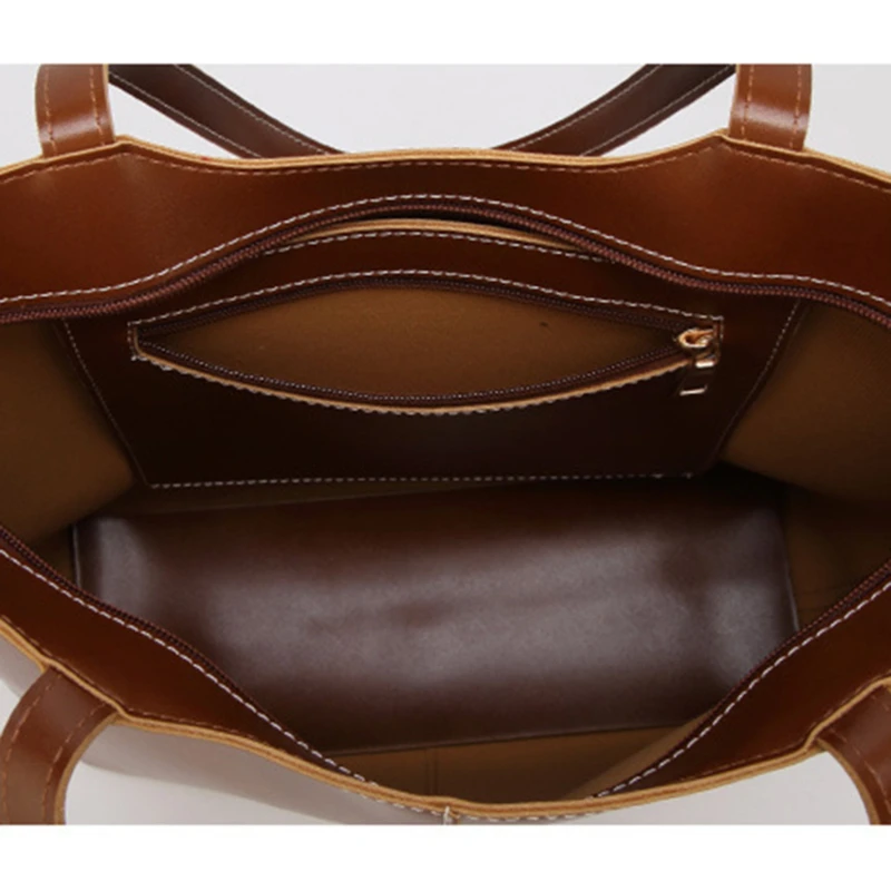 

New Multifunction Vintage Female Messenger Package Large Capacity Women Shoulder Bag PU Leather Top-handle Bags Shopping Bag
