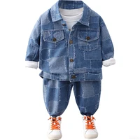 kids tracksuit 2022 baby boy clothes set autumn children outfits boys casual denim coats pants 2pcs sports suit 2 4 6 7 year old