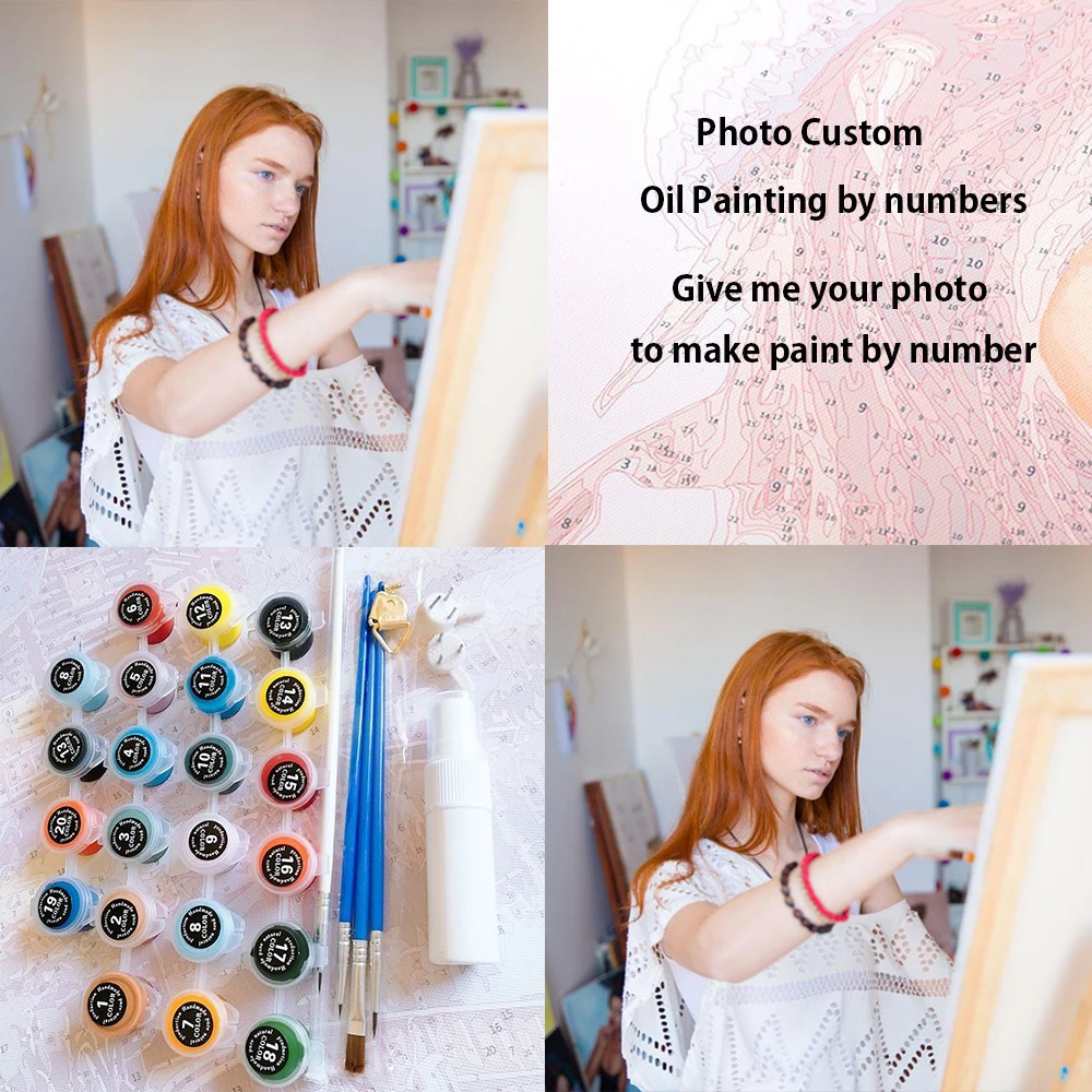 Наборы AZQSD для раскрашивания по номерам фото индивидуальный дизайн сделай сам