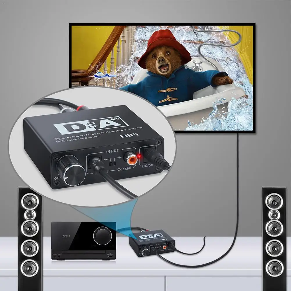 Цифро-аналоговый аудио HiFi головной телефон преобразователь усилителя Box Toslink
