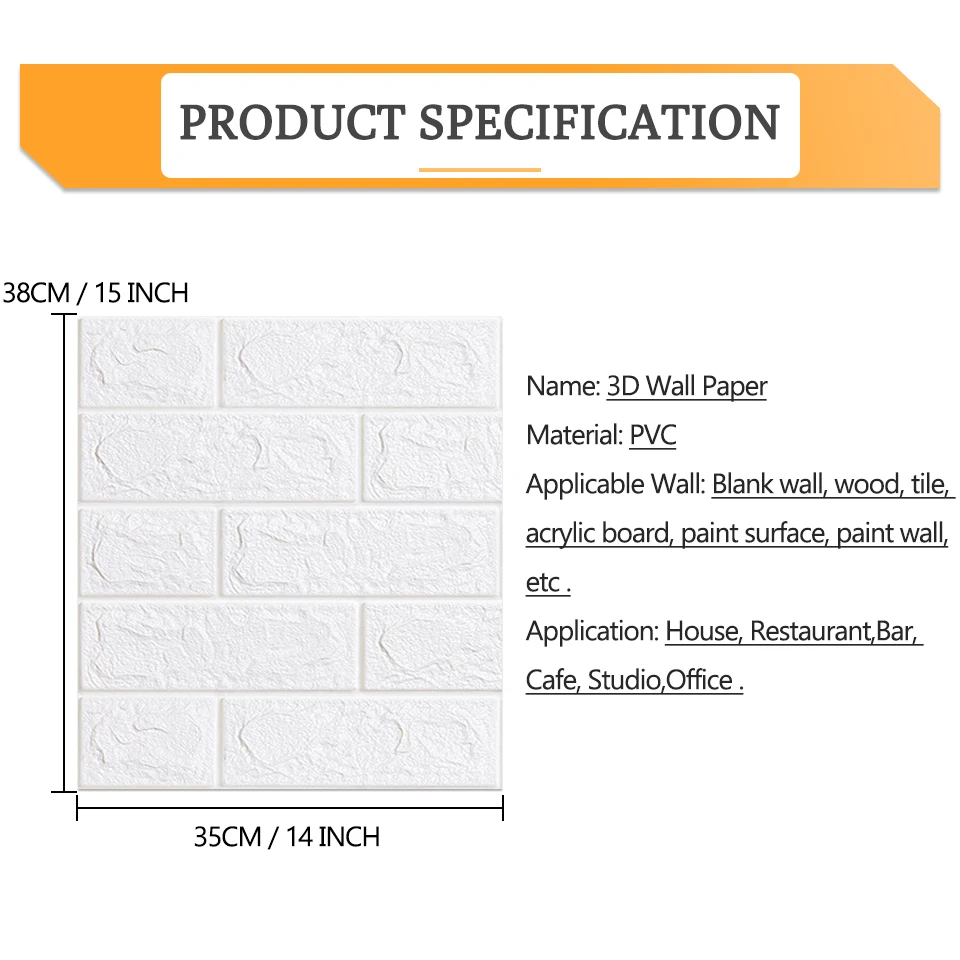 10pcs self adhesive 3d brick sticker diy waterproof foam wallpaper kids room kitchen roof ceiling background wall decals free global shipping