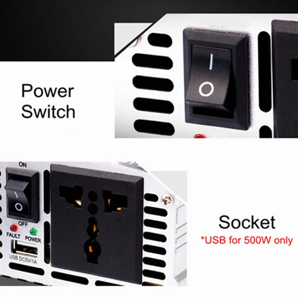 1500W Modified Sine Wave Inverter 600W 18V Solar Panel Off Gird Power Generator Charger System Kit Accessories 12V DC to 220V AC |