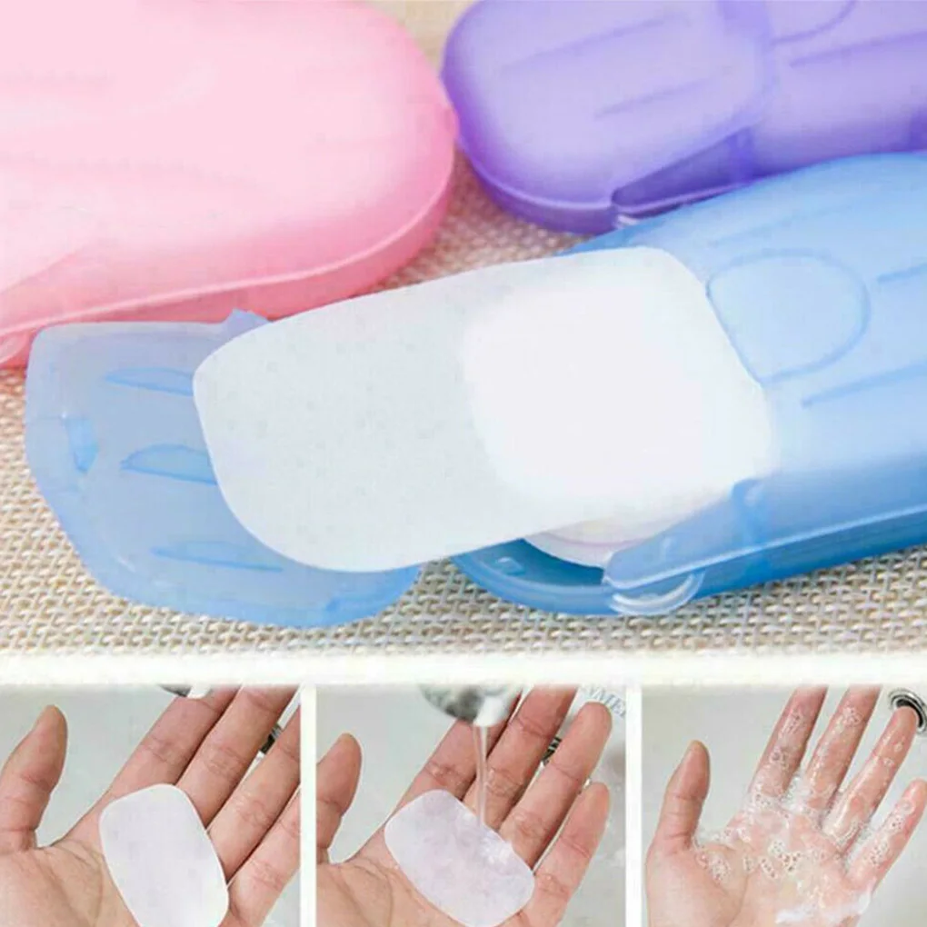 

Soap Travel Hand-washing Soap Paper Multifunctional Aroma Sliced Cleaning Paper Disposable Boxed Mini For Bath Soap 20PC/Box