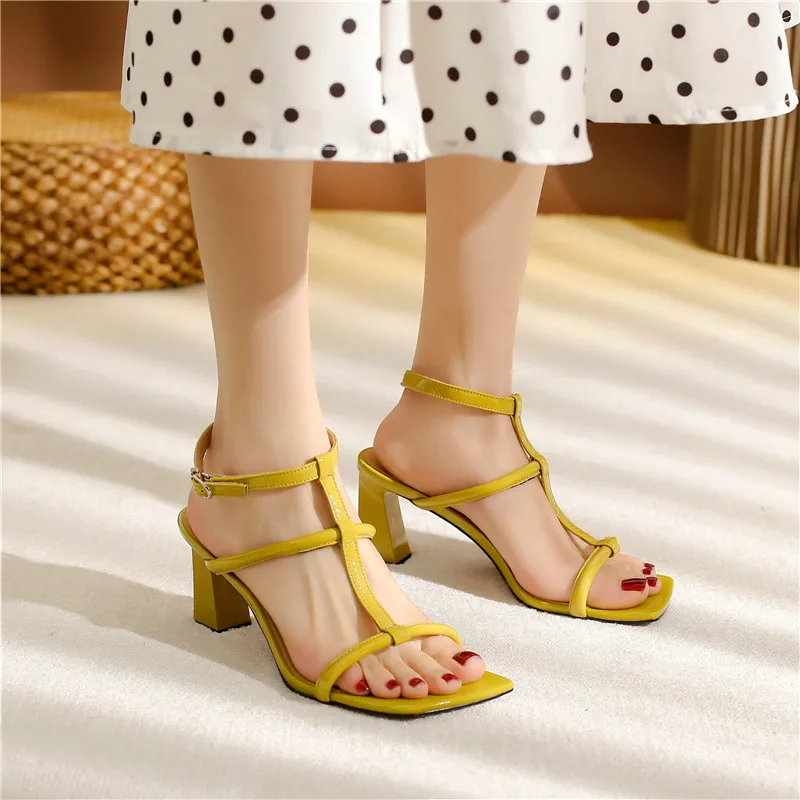 

MORAZORA 2021 New Genuine Leather Sandals Women Fashion Ankle Strap Party Wedding Shoes Summer High Heels Ladies Shoes