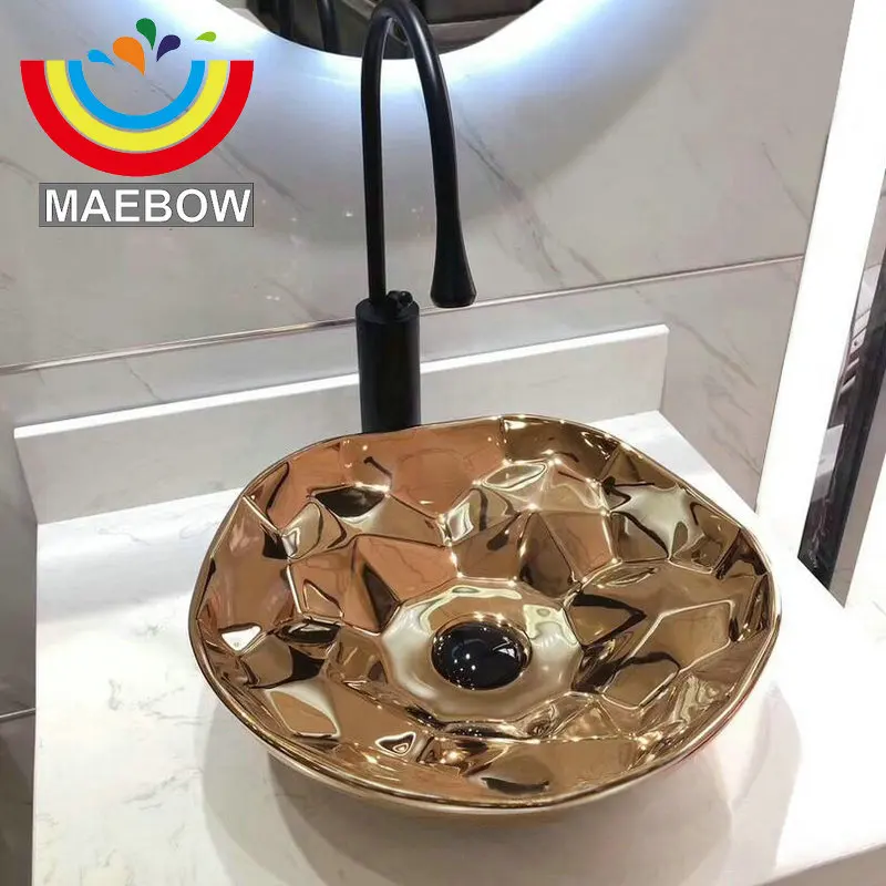 Современный стильный розовый Золотой Серебряный столешница круглая чаша