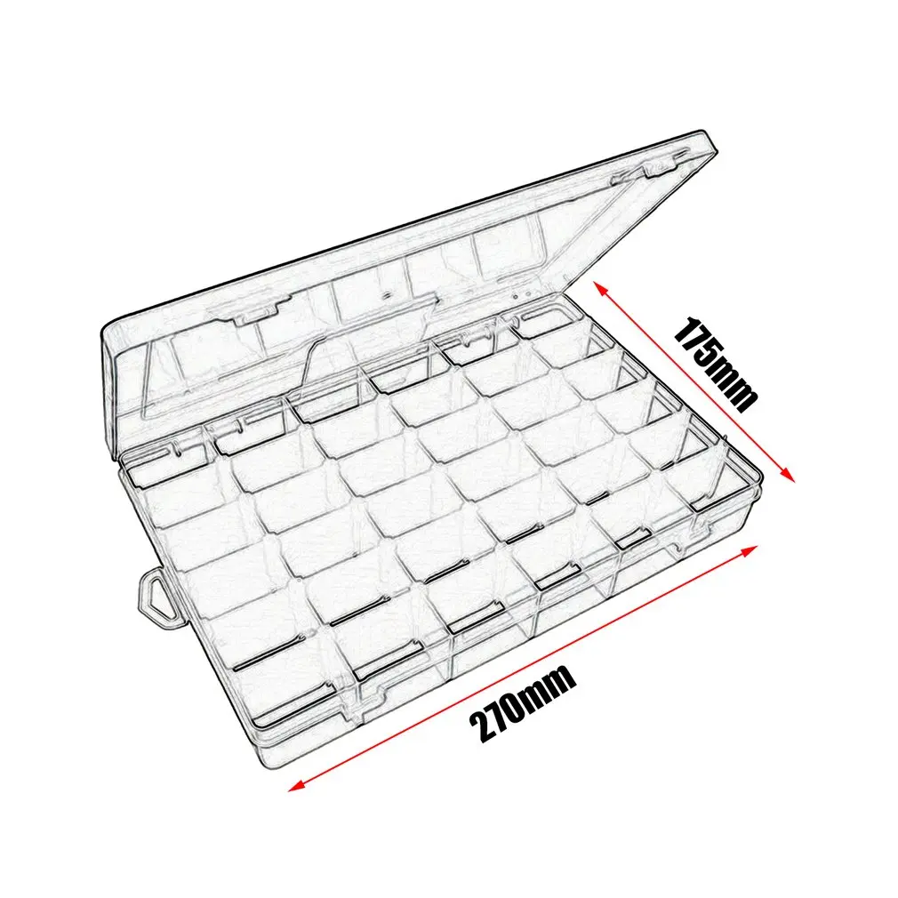 

Adjustable 36 Slots Compartment Plastic Storage Box Jewelry Earring Bead Screw Holder Case Display Organizer Container