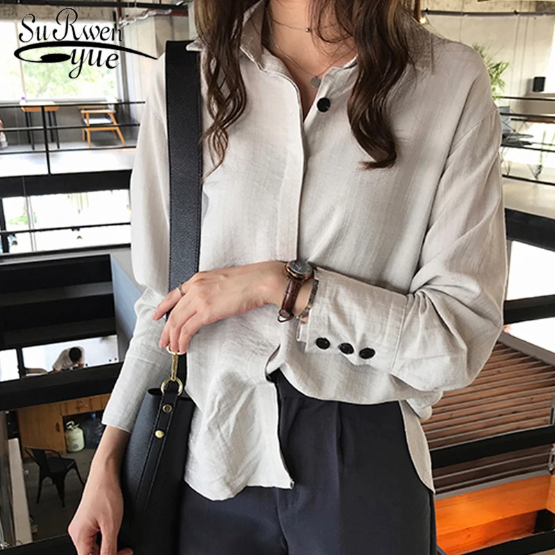 Осень 2019 элегантные блузки женские Повседневная одежда Женская длинный рукав