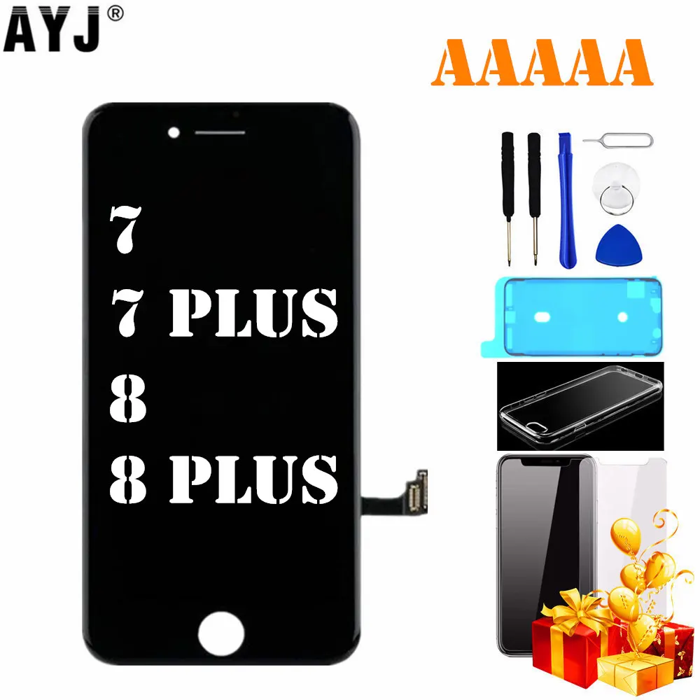 AAAAA дисплей для iPhone 6 7 8 Plus lcd 3D кодирующий преобразователь сенсорного экрана в сборе 7Plus 8 Plus без битых пикселей пыль теплый белый задний светильник