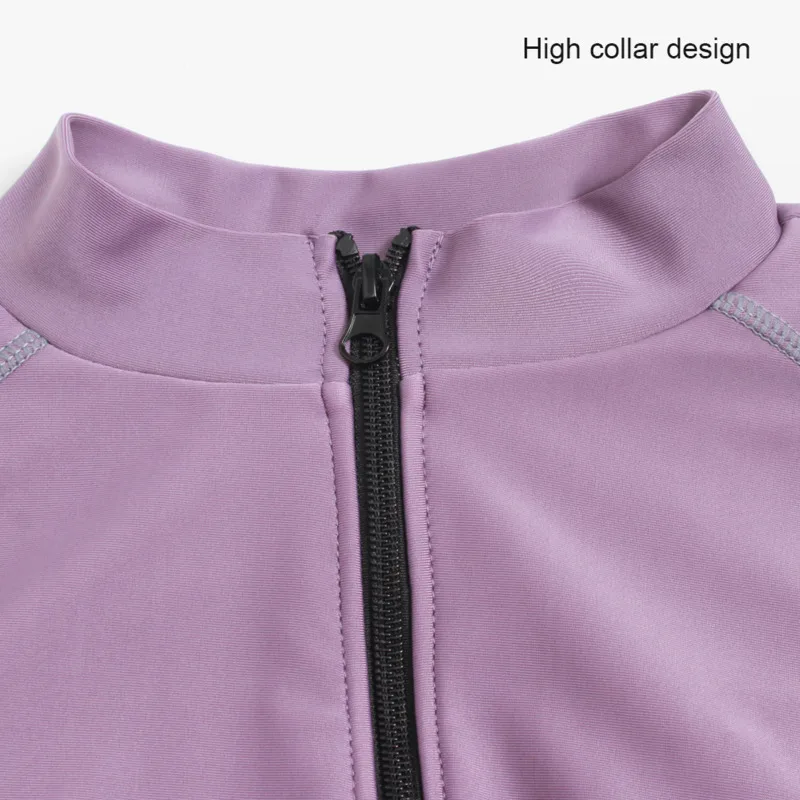 

Muslim swimsuit conservative solid 3piece suit long sleeve zipper high collar top Fashion trousers High Quality Swimwear 2021