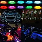 Неоновые светодиодные ленты 1 м2 м3 м5 м для освещения салона автомобиля, автомобильная светодиодная лента, гирлянда, электропровод, декоративная лампа для автомобиля, гибкая трубка