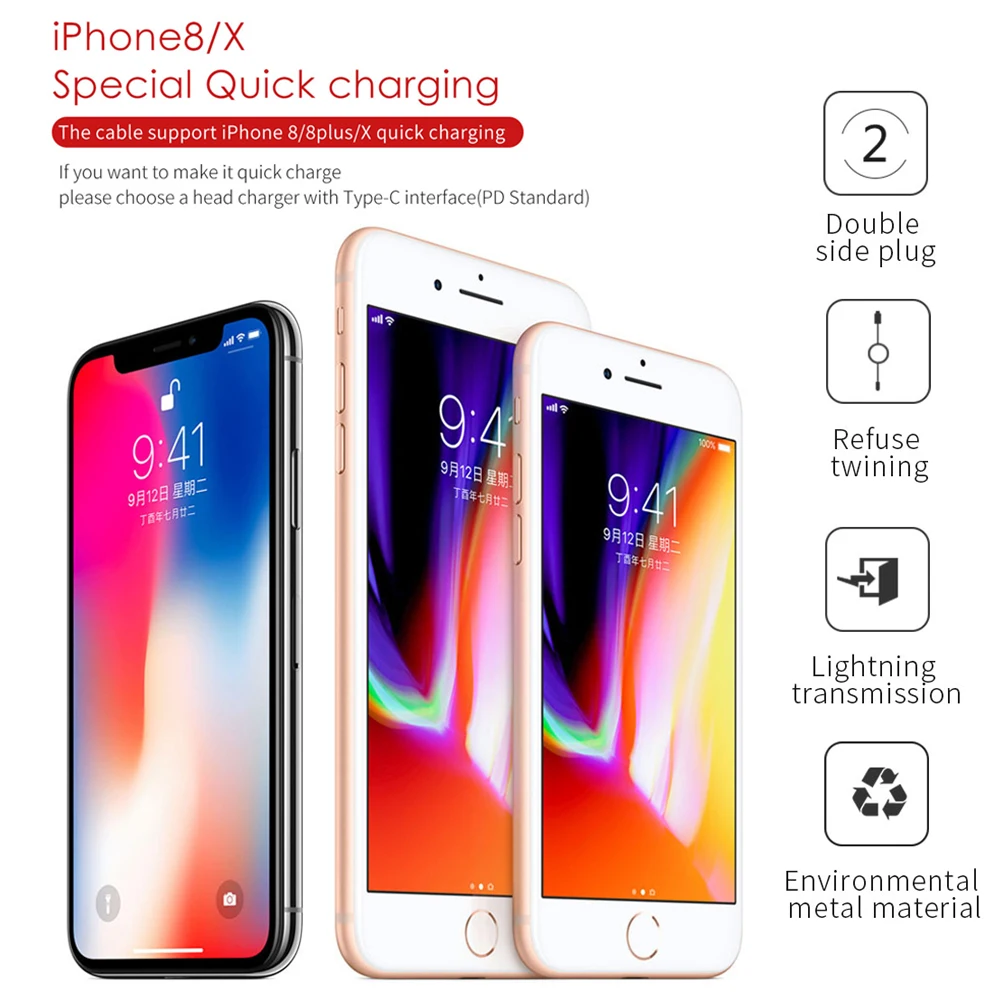 18 Вт PD Быстрый зарядный Дата кабель синхронизации для Iphone X XR XS MAX 7 8 Plus IPad 8Pin к type C кабель зарядного устройства USB C адаптер