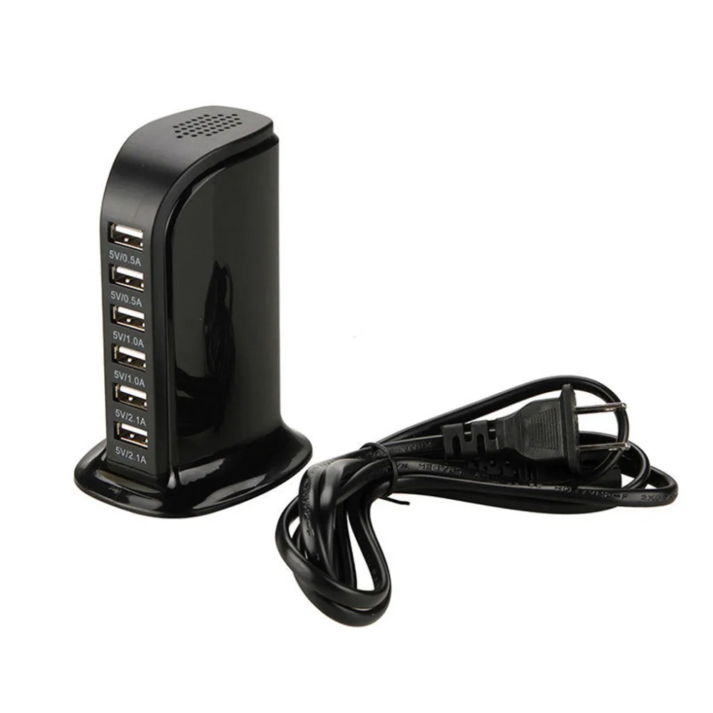 

30W charging power station is suitable for Apple Huawei Xiaomi tablet 6A multi port charger socket 5usb cable fast charging plug