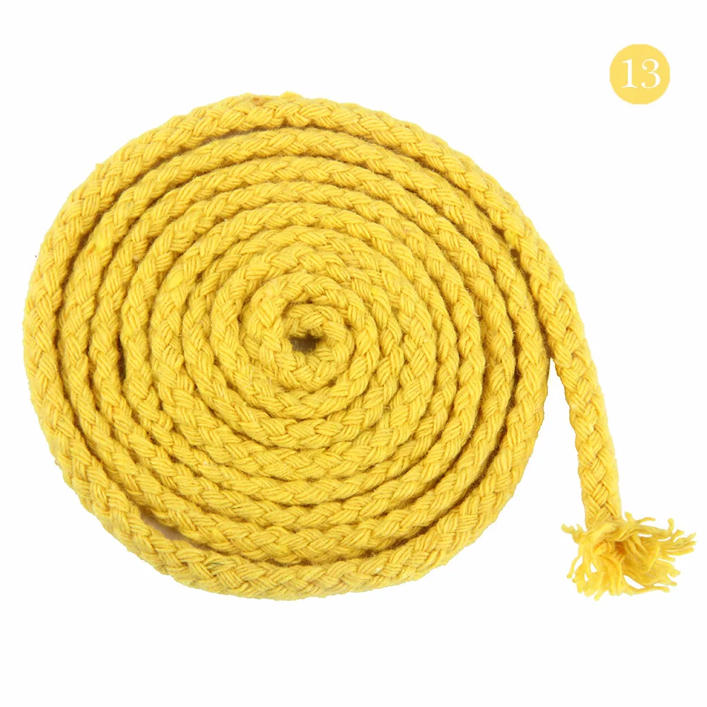yellow 20 метров 7 мм экологически чистый хлопок шнур высокая прочность витая хлопковая Веревка DIY ремесло тканая веревка домашний текстиль ремесло Домашний декор - Цвет: yellow
