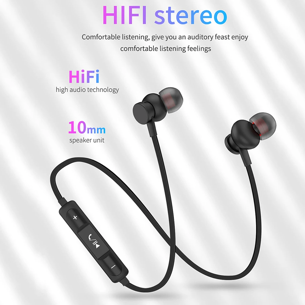 LB-T2 Bluetooth 5,0 магнитные Беспроводные наушники с нашейным ободом стерео HiFi наушники