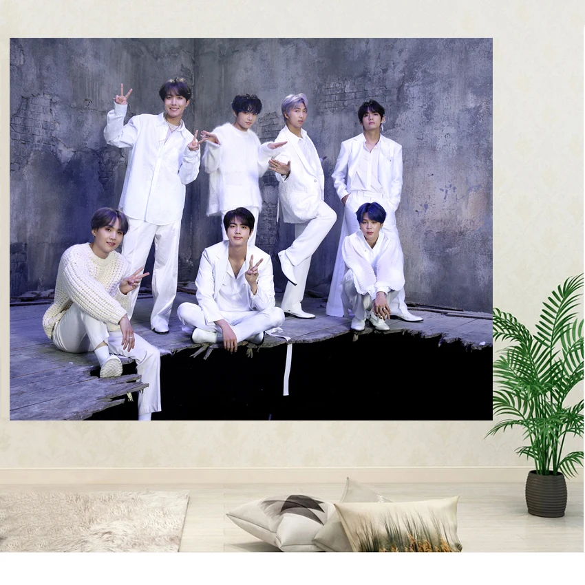 

KPOP Bangtan Boys гобелен модный постер карта души 7 настенный тканевый баннер JUNG KOOK JIMIN JIN SUGA коллекция фанатов
