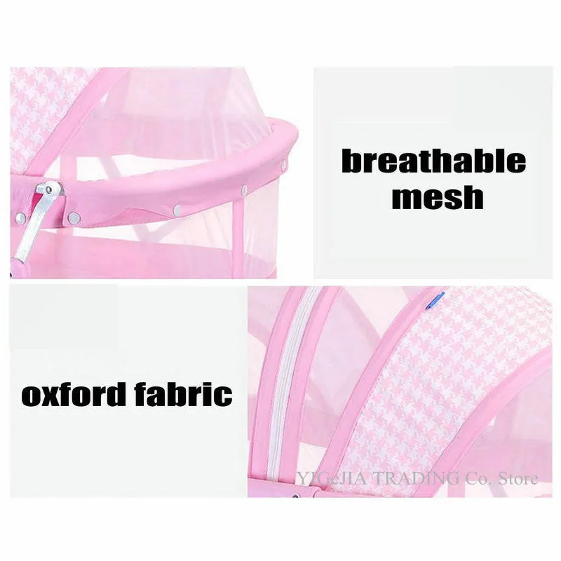 Складная детская кровать с москитной сеткой портативная качалка колыбель 4