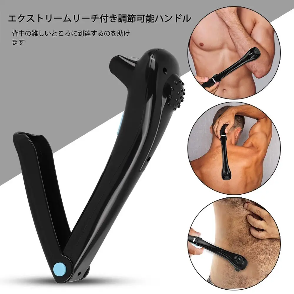 

2.0 PLUS Electric Back Hair Removal and Body Shaver DIY Easy to Use Curved Handle for a Close Pain-Free Shave Wet or Dry For Man