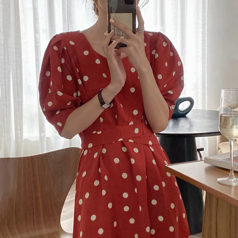 Женское винтажное платье-макси SHENGPALAE свободное тонкое элегантное платье в