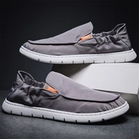 summer gray fashion shoes men loafers breathable slip on canvas shoes men casual shoes flat white male footwear mocasines hombre