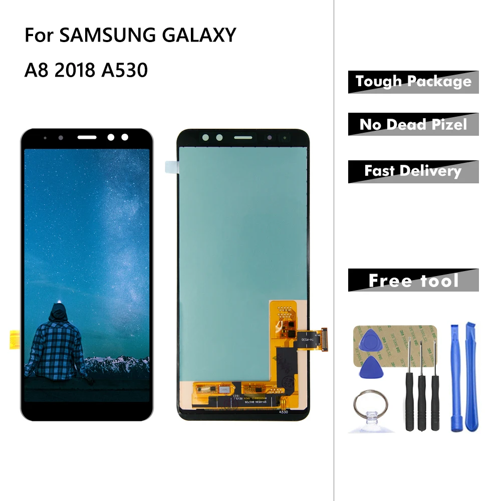 ЖК-дисплей для samsung Galaxy A8 A530 A530F A530DS A530N SM-A530N ЖК-дисплей кодирующий преобразователь сенсорного экрана в сборе+ Инструменты