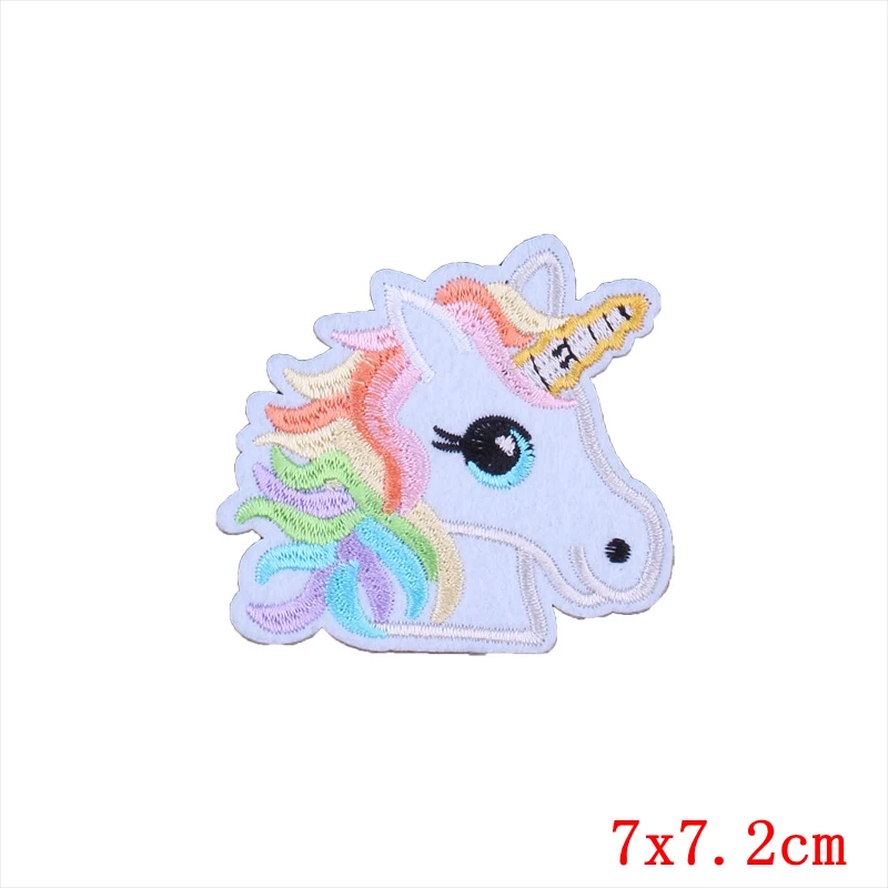 Мультяшный Радужный Единорог в полоску аксессуары DIY вышитые патчи для