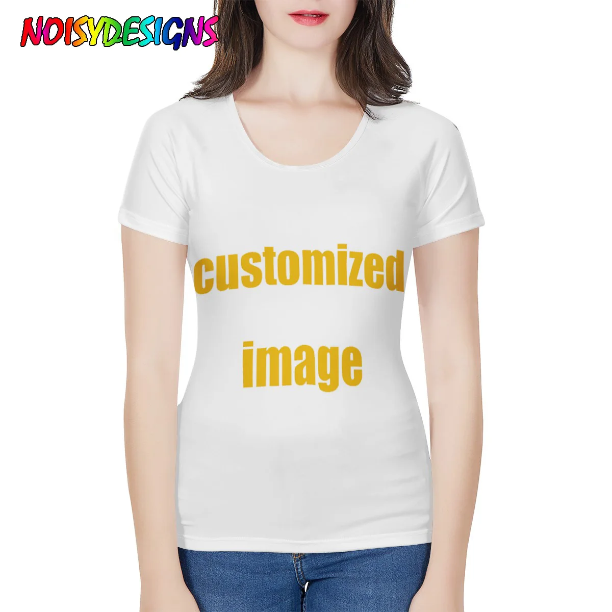 NOISYDESIGNS Stylish Women T Shirt Custom T-shirts for Girls 3D Print Tops Tees Harajuku Ladies Tshirts Camiseta Feminina Mujer | Женская