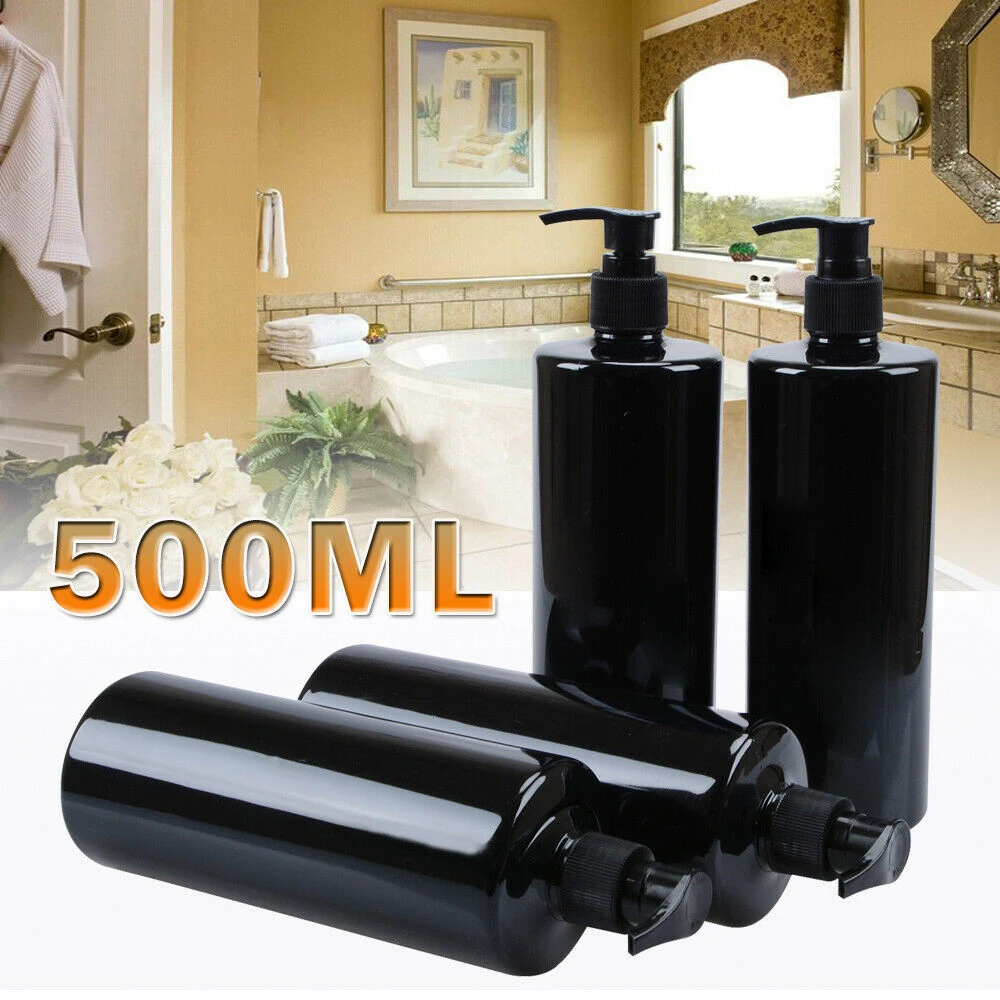 

4Pcs 500ml Portable Empty Refillable Lotion Pump Bottles For Storing Shampoo Hair Conditioner Shower Gel Lotion Press Dispensing