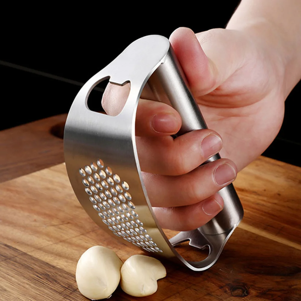 

1pc Stainless Steel Garlic Presses Practical Garlic Squeezer Kitchen Supplies
